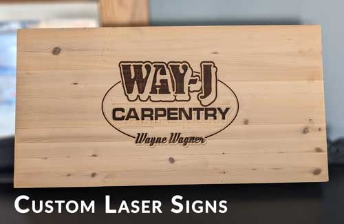 Custom Hemlock Wooden Laser Sign